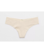 American Eagle Aerie No Show Cotton Thong Panties MEDIUM Heather Frost W... - $21.20 CAD
