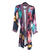 NWT Eloquii Women&#39;s Mixed Print Long Sleeve Open Tie-Front Duster Size 1... - $38.52