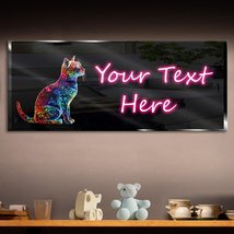 Personalized Colorful Sitting Cat Neon Sign 600mm X 250mm - £93.44 GBP+