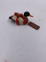 ENESCO 1983 Handpainted Mallard Duck Happy Holidays Miniature Christmas ... - $8.59