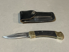 Vintage Buck 110 Folding Knife 2 Dot 2 Pin &amp; Original Sheath 1972-86 RARE - £60.44 GBP
