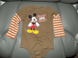 Disney Mickey Mouse &quot;This Guy Loves Turkey&quot; Thanksgiving Snap Tee Size 9 Months - £12.05 GBP