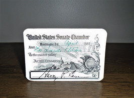 1951 US Senate Chamber Guest Pass 82nd Congress Harry P. Cain Republican WA - £7.82 GBP
