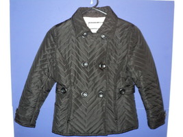 Rothschild Jacket Girls Size Small  (7/8) Lightweight Quilted Black Button Front - £23.16 GBP