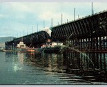 Freighter And Docks Duluth Superior Harbor Minnesota MN UNP Chrome Postc... - $5.89