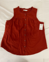 SONOMA Women&#39;s Orange Sleeveless Top Size L - e294 - $218.93 MXN