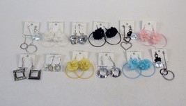 Fashion Jewelry Earrings ~ 12 Pairs, Assorted Colors &amp; Styles ~ Lot #15081401 - £7.70 GBP