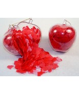 Bath Confetti In Apple-Shaped Acetate Ornament ~ Rose Scent, Heart-Shape... - $9.75