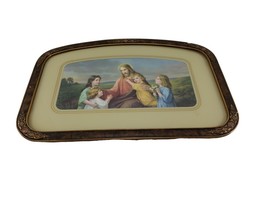 Vintage Antique Mataloni Giovanni Jesus Christ w Children Print Framed S... - $4,862.77 MXN