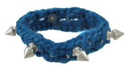 Zeckos 7 Inch Knitted Yarn Bracelet with Chrome Spikes - £11.11 GBP