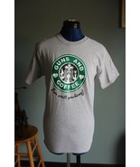 Hanes Women&#39;s Guns And Coffee Short Sleeve Gray/Green T-Shirt ~S~ - £9.58 GBP