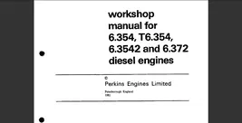 Perkins 6.354, T6.354, 6.3542 and 6.372 diesel engines Workshop Service ... - €12,98 EUR