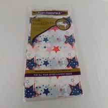 Patriotic Red White Blue Stars Plastic Tablecover Rectangle 54x108 Party... - $9.75