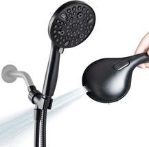 High Pressure Handheld Shower Head, 10-Setting Showerhead, 4.7&quot; Detachable-Black - £13.10 GBP