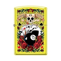 Zippo Lighter - Gambling Neon Yellow - 854462 - £25.14 GBP