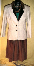Suit Blazer M. Elleson Jones Brown &amp; White;Wool;Size Small/Medium;Classic Blazer - £8.01 GBP