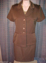 Lisa Jo Jacket And Skirt,Brown Herringbone,Size 11/12 Business Casual;Versatile - £7.85 GBP