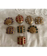 Vintage Holiday Button Covers Diane Von Furstenberg w Jewel Rhinestone T... - $261.90 MXN