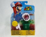 New! 4” Piranha Plant &amp; Coin Super Mario Action Nintendo Jakks Pacific F... - $16.99