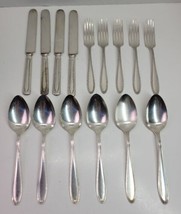 VTG Oneida Community Puritan Plate Silver Flatware Lot Fork Spoon Knife Antique - £30.92 GBP