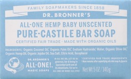 Dr. Bronner&#39;s All One Hemp Mild Baby Unscented Pure Castile Bar Soap Mad... - £31.16 GBP