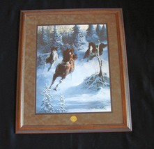 Framed Chuck DeHaan Franklin Mint Print &quot;Mustang Thunder&quot; &amp; COA - £143.88 GBP