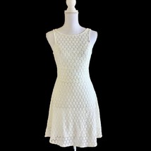 Charming Charlie Womens Crochet Casual Sleeveless Dress Size M White Lined - $25.14
