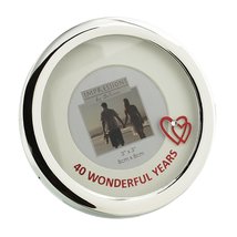Juliana 40th Ruby Wedding Anniversary Round Silverplated Photo Frame with Mount  - £12.70 GBP