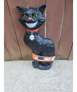 Spooky Village Halloween Blow Mold Lighted LED Cat Color Changing Face V... - $68.07 CAD