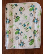 1950s MCM Atomic Quilted  Vinyl Plastic Appliance Cover Teal Farm Fruit ... - $22.39