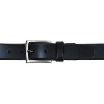Men VALENTINI Plain Leather Belt Classic Pin Buckle V800 black image 2