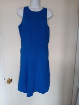 A New Day Tank Dress Womens Medium Blue Midi Sleeveless Pullover Slip Ne... - $19.80