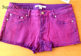 Forever21 Purple Denim Cutoff Casual Party Club Trousers Jeans Shorts Ho... - $49.99