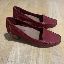 Chelsea Crew Black Label Women Size 6 Red Retro Loafer Pumps Leather - $22.58