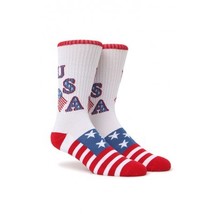 MEN&#39;S GUYS ON THE BYAS SOCKS &quot;NEW&quot; U-S-A USA FLAG CREW MULTI COLORED NEW... - $8.50
