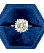 Lab Grown Two Tone 4 Ct F Color VS1 IGI Certified Ideal Round Cut Solita... - $44,865.67 MXN