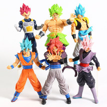 Lot 6X Dragon Ball Z Figures Set Saiyan Goku Son Blue Gokou Vegeta Broly 7in. - £39.34 GBP