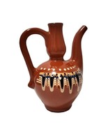 Vintage Troyan Bulgarian Redware Pitcher Rakia Hand Painted Glazed 7.5&quot; ... - £13.95 GBP