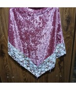 David &amp; Young Dusty Pink Crushed Velvet Wrap Shawl with Lace Trim - One ... - $18.00
