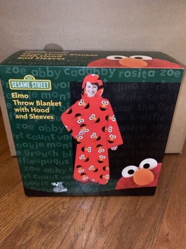 Rare Sesame Street Elmo Throw Blanket With Hood And Sleeves - $49.99