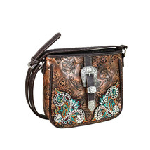Montana West Crossbody Handbag Purse Women Western Style Buckle Tooling ... - $55.00