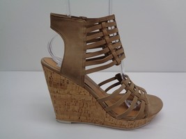 Dolce Vita Size 10 M TILA Taupe Nubuck Leather Wedge Sandals New Womens Shoes - £77.52 GBP