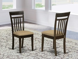 Set Of 4 Capri Dinette Kitchen Dining Chairs W/ Fabric Padded Seat In Cappuccino - £367.44 GBP