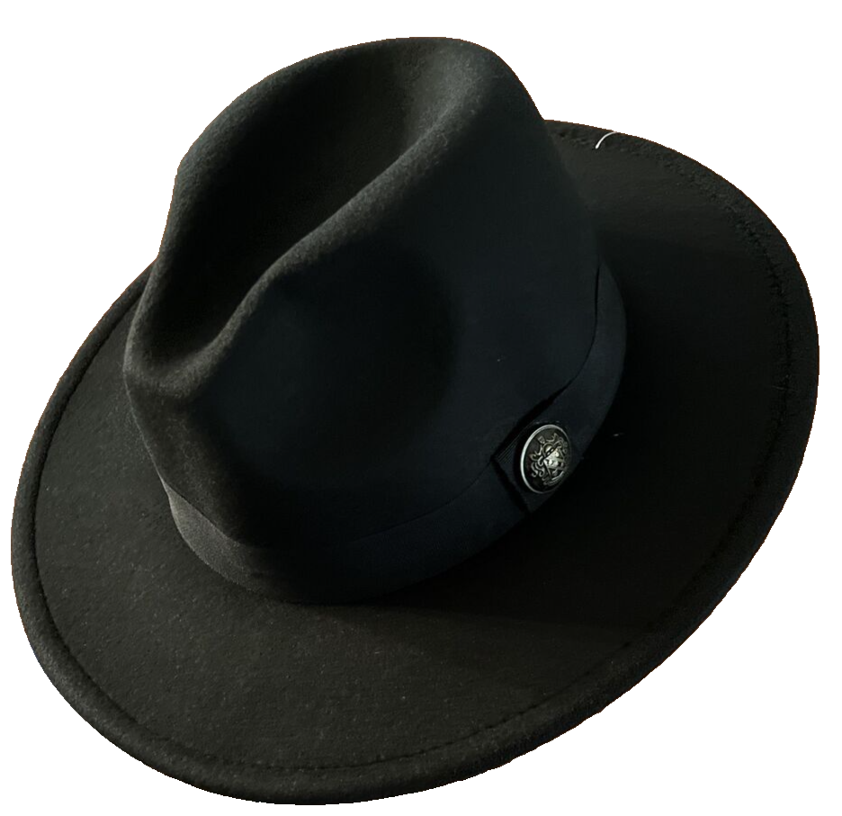 Primary image for Wide Brim Fedora Hat Unisex Black NEW