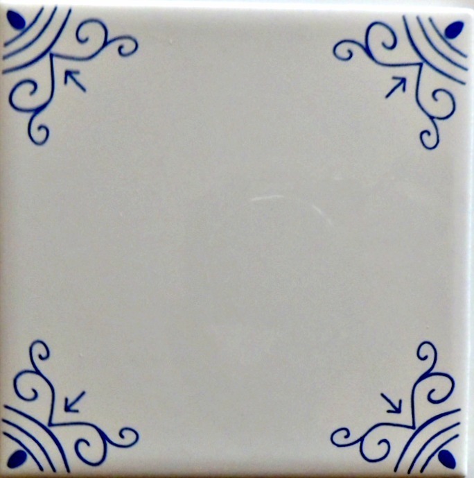 Blue and White Delft Style wall tiles Oxhead corners - $5.00