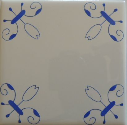 Blue and White Delft Style wall tile Tulip Design - $5.00