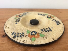 Vtg 1930s Hotta Yu Shoten Japanese Japan Basketweave Majolica 6&quot; Lid Rep... - £21.17 GBP