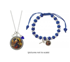 Mary, Untier of Knots Necklace &amp; Bracelet Set Pendant Catholic Women Jew... - £15.68 GBP