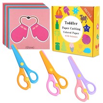 3 Pack Toddler Scissors, Kids Scissors, Plastic Children Safety Scissors, Dual-C - £11.18 GBP