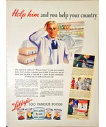 Libbys 100 Famous Foods Help Him Country Women Power 1943 Vintage Print Ad - $177.95 MXN